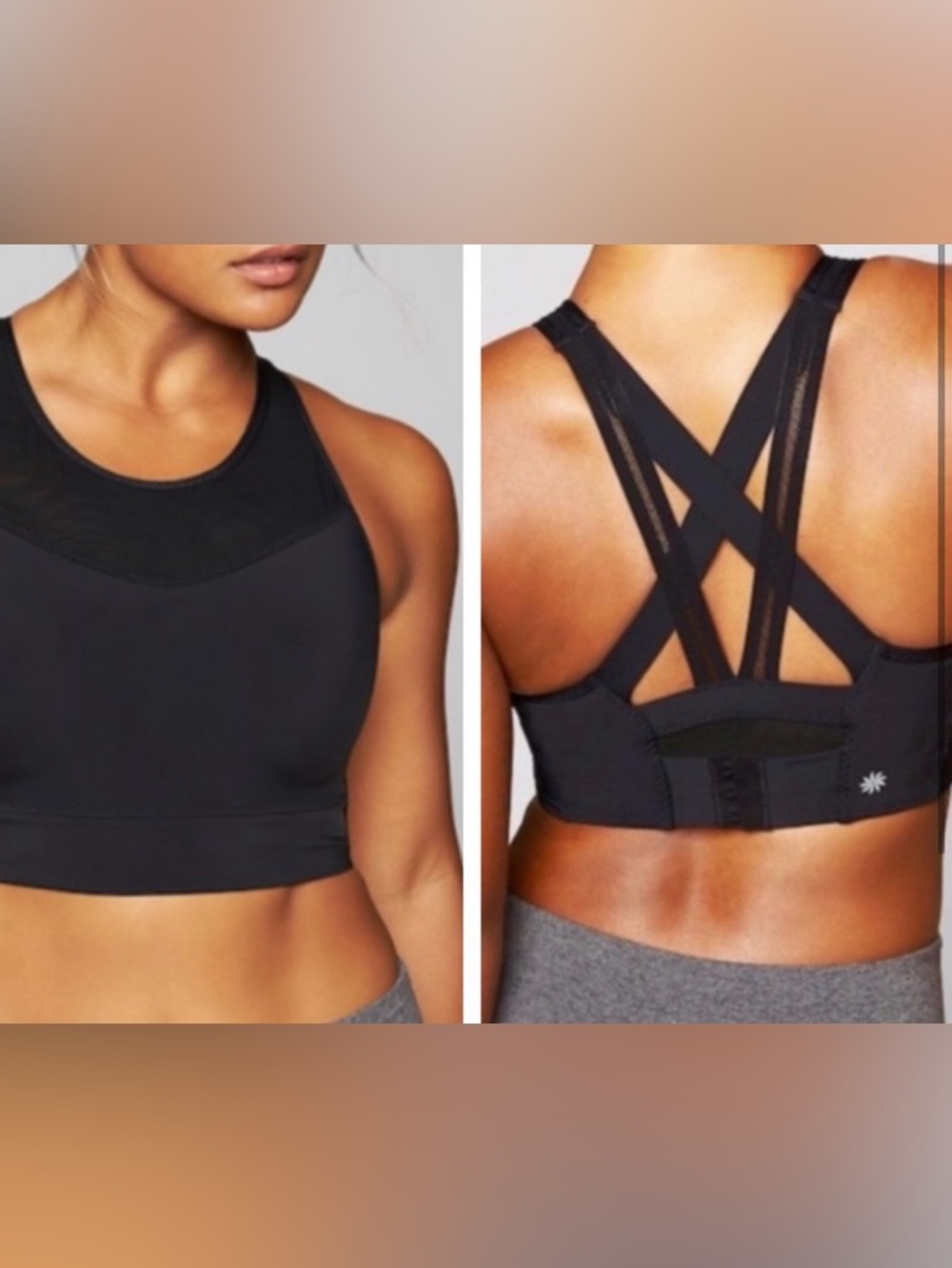 Athleta Gigi High Impact  Black Sports Bra 
Size Small C-DD